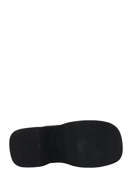 Shop Courrèges Embroidered Front Logo Nylon Sandals In Black