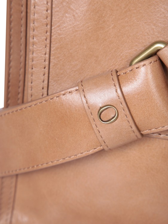 Shop Orciani Shoulder Strap Leather Bag In Brown