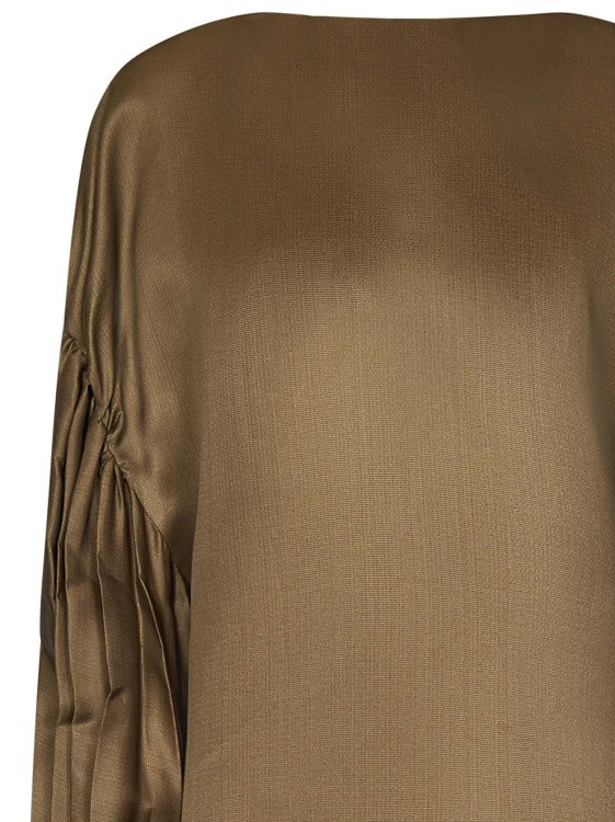 Shop Khaite Ny Toffee-colored Quico Blouse In Brown