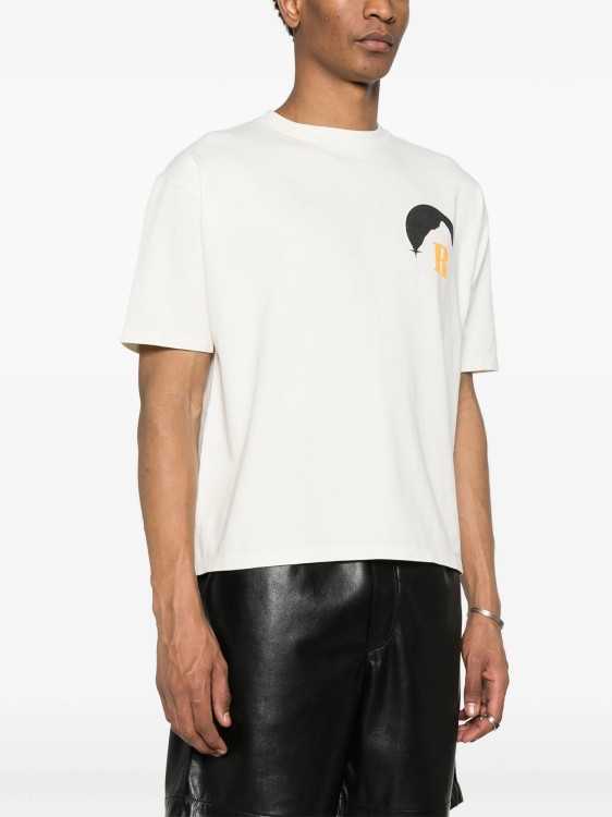 Shop Rhude Moonlight-print Cotton T-shirt In White