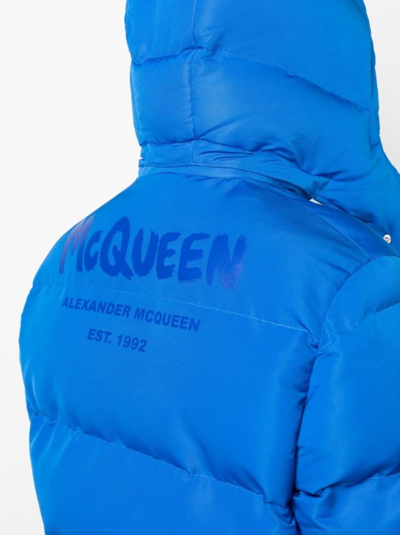 Shop Alexander Mcqueen Blue Graffiti Jacket