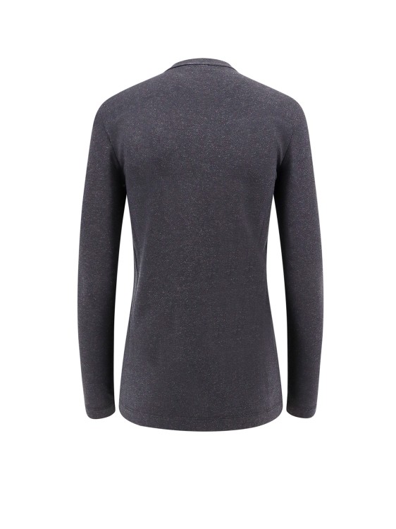 Shop Brunello Cucinelli Stretch Cotton T-shirt With Monili Detail In Grey