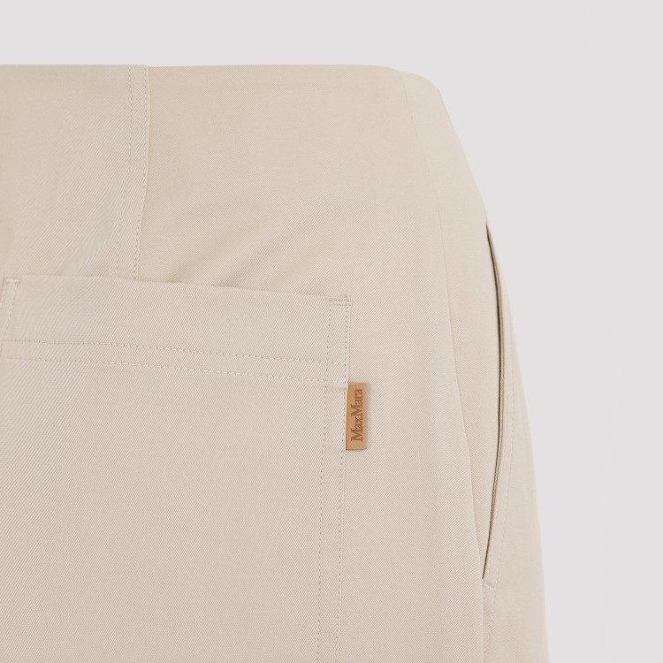 Max Mara Empoli Cotton Twill Pants In Neutrals
