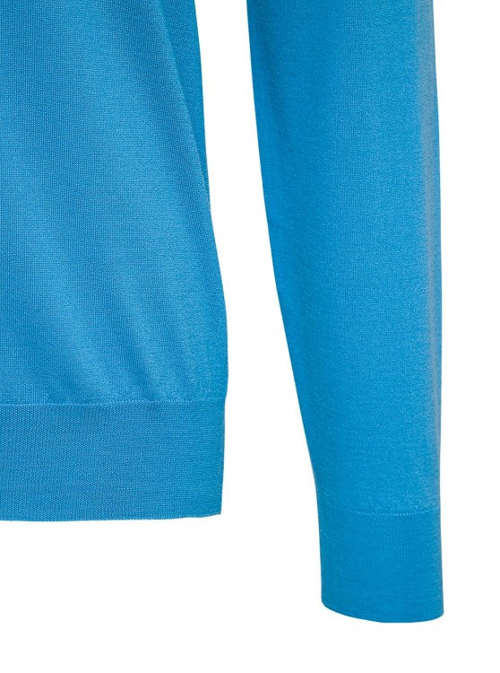 Shop Gaudenzi Wool And Silk Light Blue Sweater
