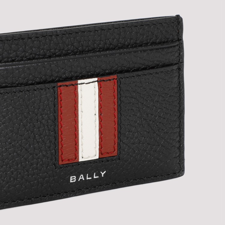 Shop Bally Black Leather Business Card Holder
