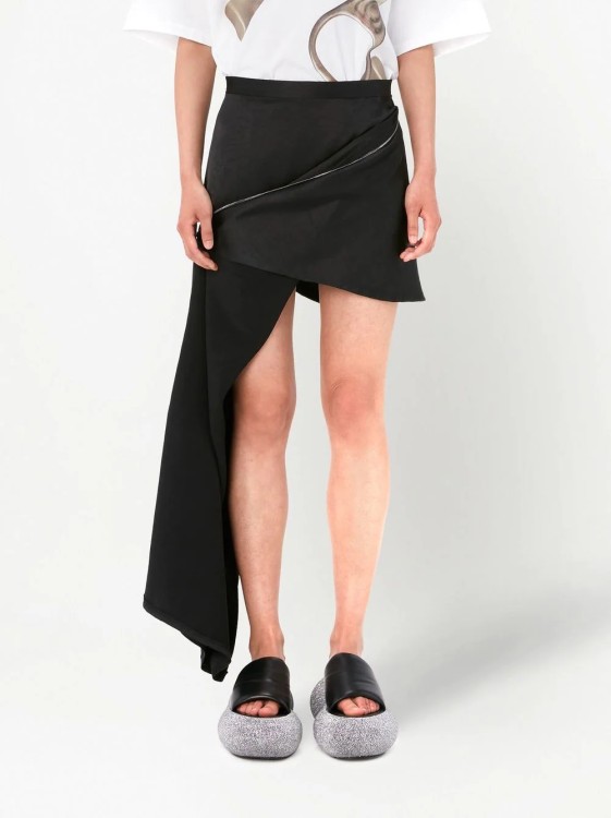 Shop Jw Anderson Black Zip-detail Mini Skirt