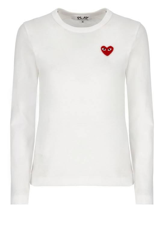 Comme Des Garçons Heart T-shirt In White