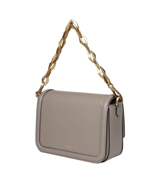 Shop Jimmy Choo Taupe Leather Crossbody Bag In Grey