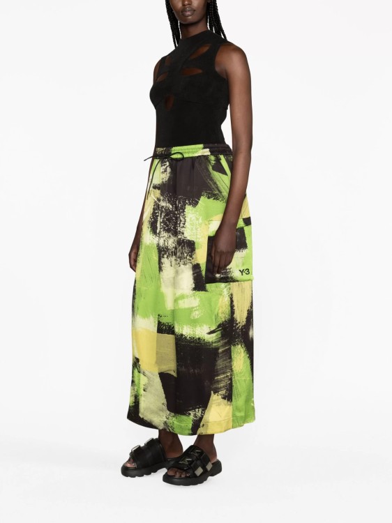 Shop Y-3 Multicolored Tech Silk Maxi Skirt In Black