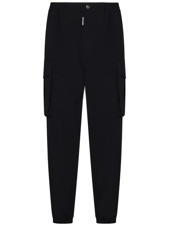 Shop Dsquared2 Baggy Fit Cargo Trousers In Black