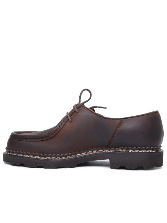 Shop Paraboot Michael' Brown Leather Derby Shoes In Grey