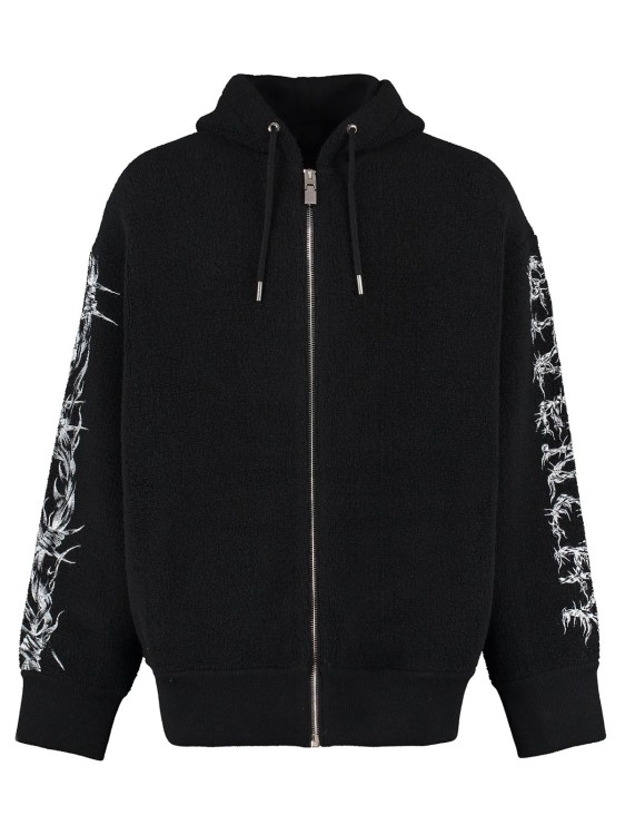 Shop Givenchy Wool Zipped Hoodie In Black