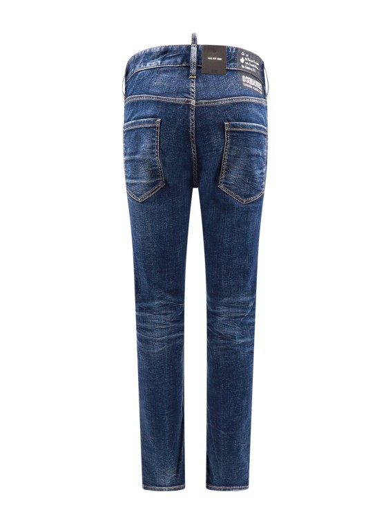 Shop Dsquared2 Cotton Jeans With Back Print In Blue