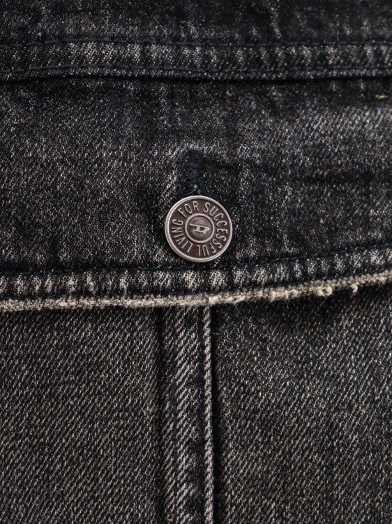Shop Diesel Cotton Jacket Wit Metal Oval-d Logo In Black