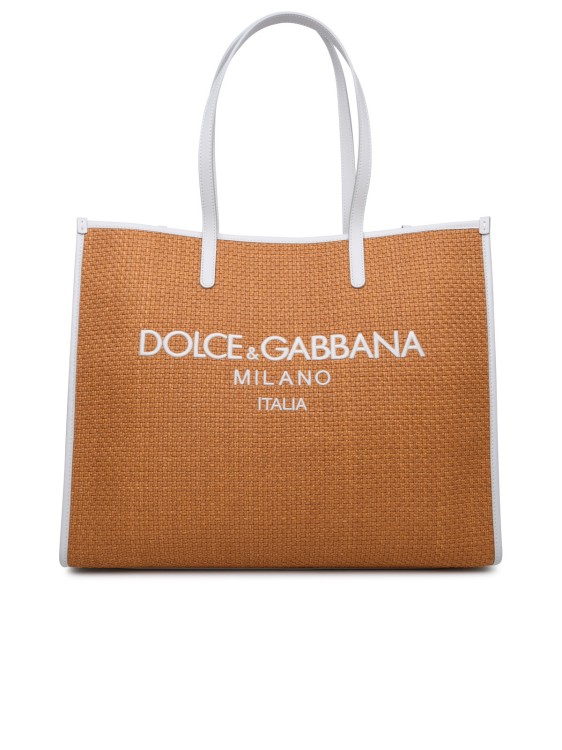 Dolce & Gabbana Two-tone Leather Blend Bag In Brown