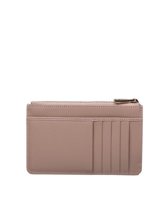 Shop Dolce & Gabbana Powder Color Leather Card Holder In Pink