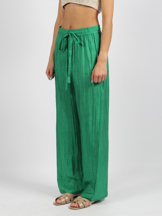 The Rose Ibiza Silk Trousers In Green