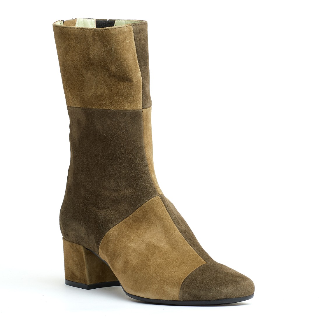 Carel Paris Green Suede Ankle Boot 40mm Heel In Green