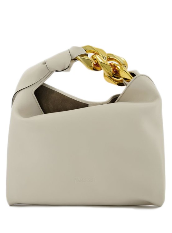 Jw Anderson Small Chain Hobo Bag  - Off-white - Leather