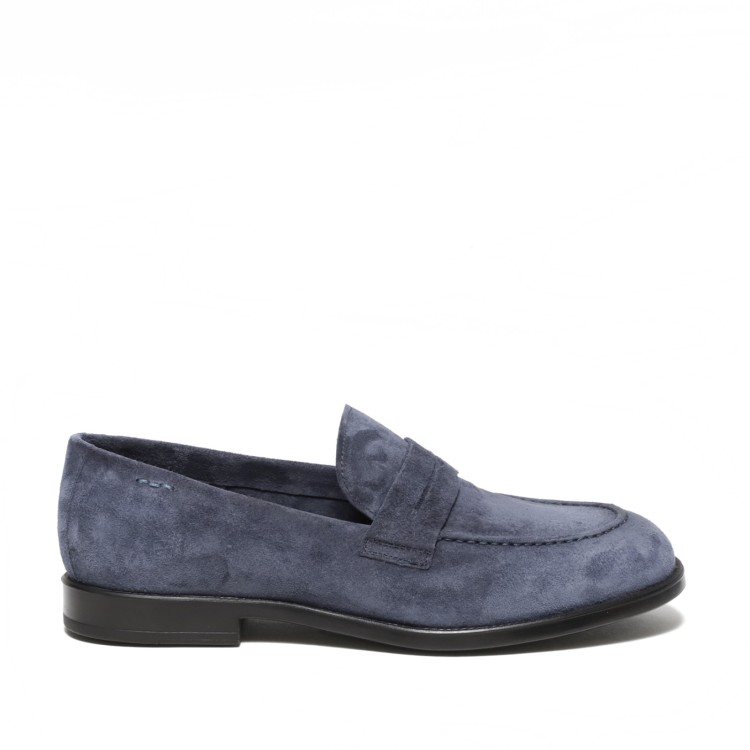 Shop Alexander Hotto Blue Suede Moccasins