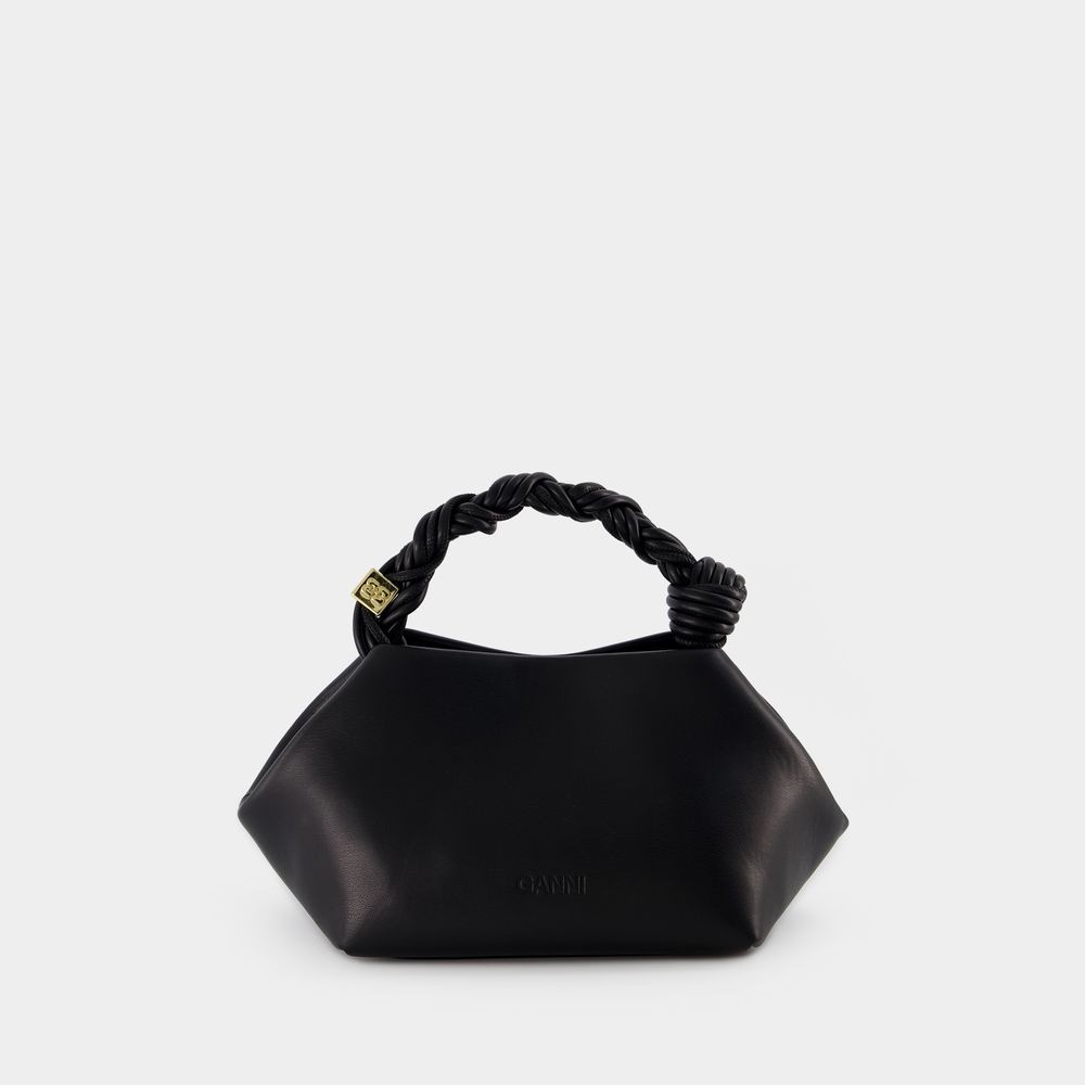Ganni Bou Crossbody Bag - Leather - Black In Black