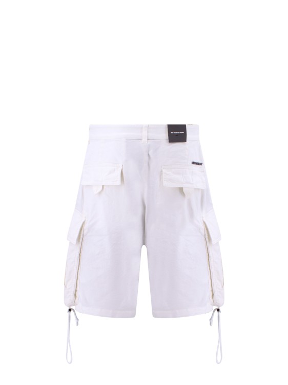 Shop Dsquared2 Cotton Bermuda Shorts With Maxi Pockets In White