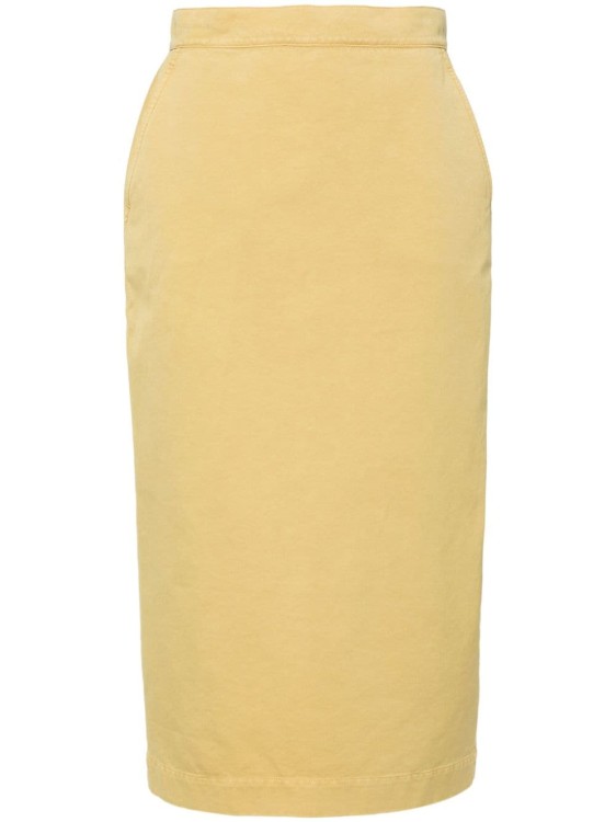Shop Max Mara Midi Skirt In Yellow