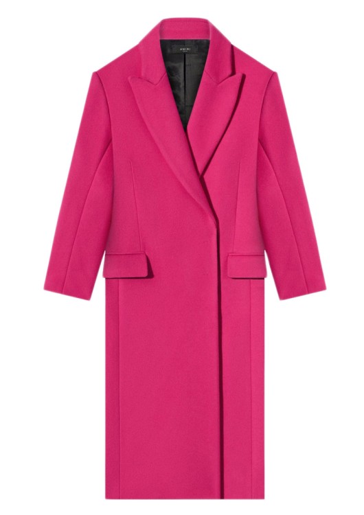 Amiri Brooch Single-breasted Coat In Pink
