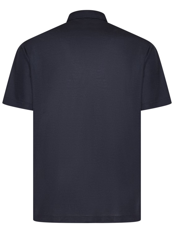 Shop Brioni Navy Blue Polo Shirt