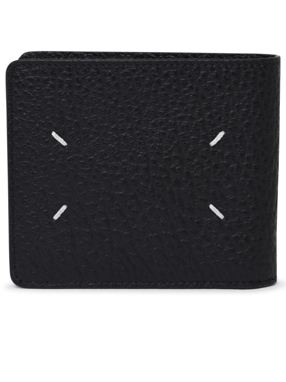Shop Maison Margiela Four Stitches Black Embossed Leather Wallet