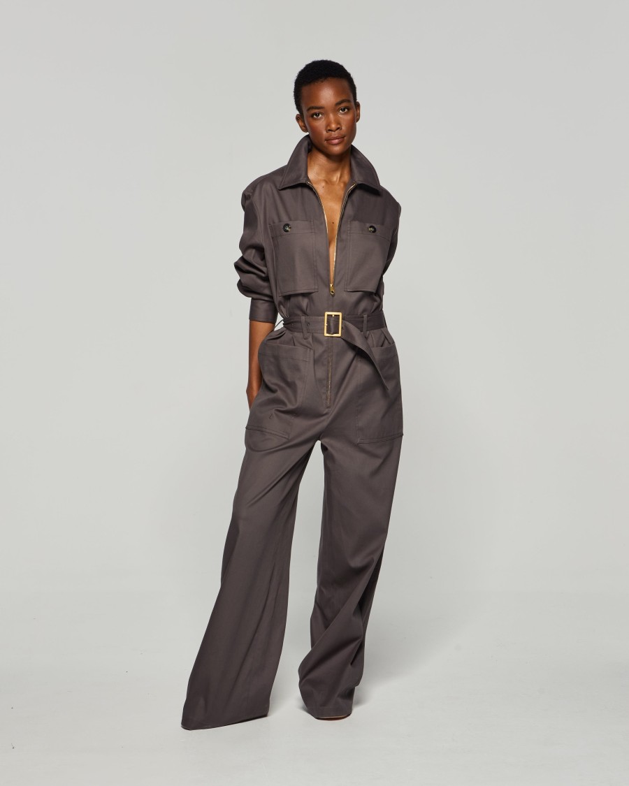 Shop Serena Bute Cargo Jumpsuit - Slate Grey