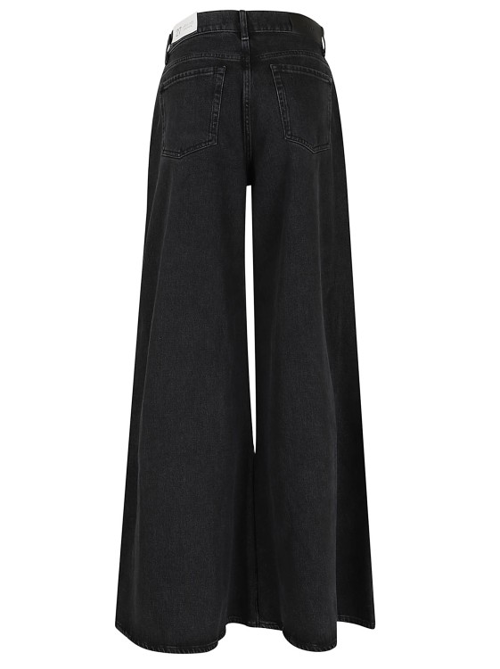 7 For All Mankind Willow Low-rise Wide-leg Jeans In Black