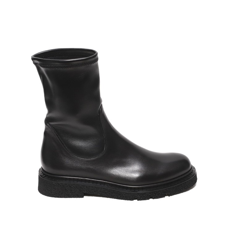 Guglielmo Rotta Ankle Boot In Stretch Black Nappa Leather In Black