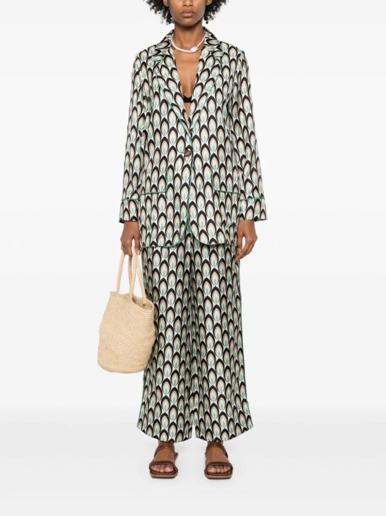 Lorena Antoniazzi Graphic-print Silk Blazer In Multicolor