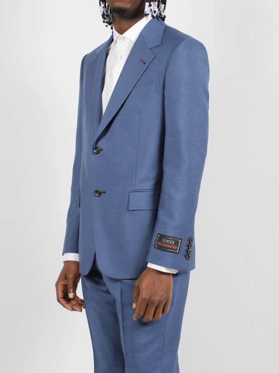 Shop Gucci Wool Mohair Formal Jacket In Blue