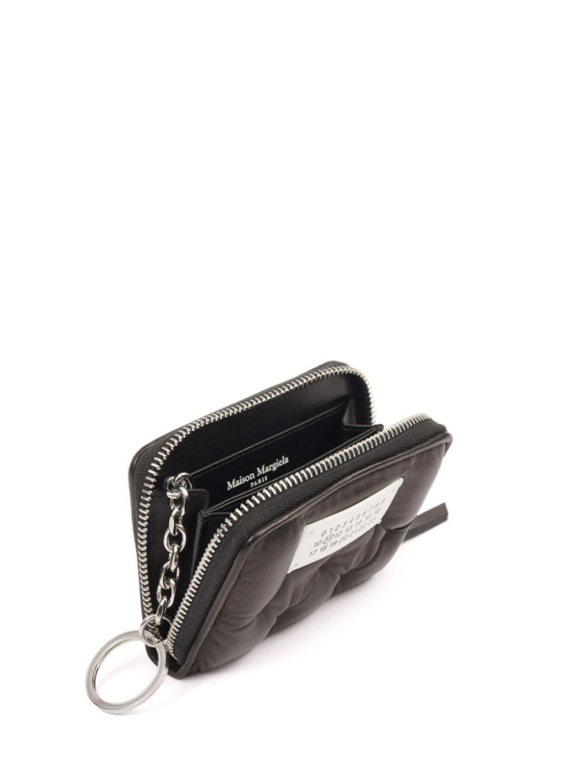 Shop Maison Margiela Jet Black Leather Coin Purse