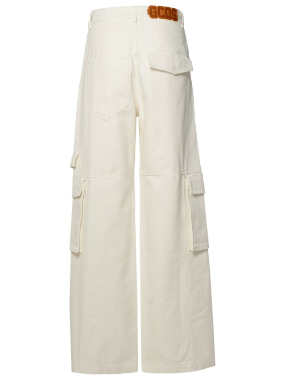Shop Gcds White Cotton Jeans In Neutrals