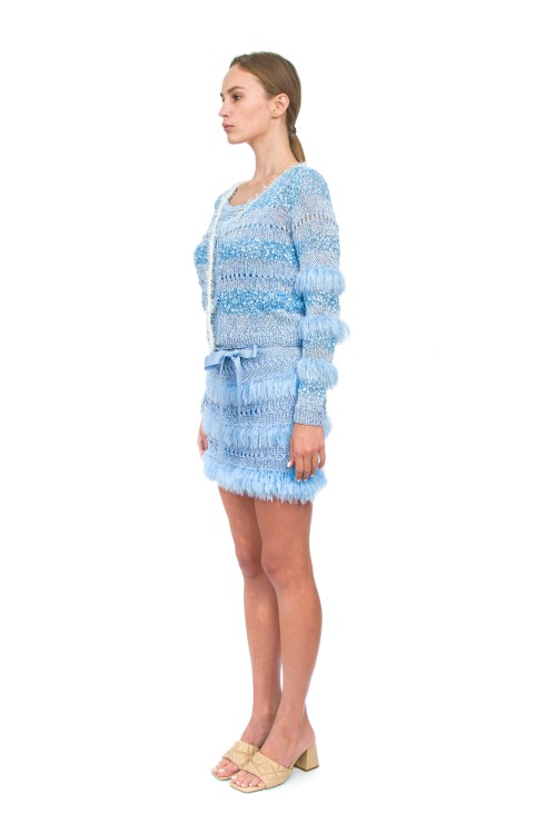 Shop Andreeva Blue Handmade Knit Sweater