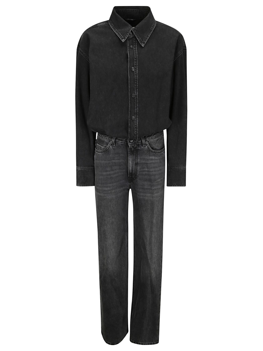 Haikure Tessie Denim Jumpsuit In Black