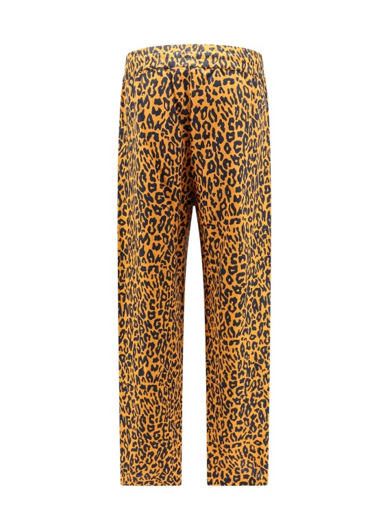Shop Palm Angels Linen And Cotton Trouser With Animalier Print In Brown