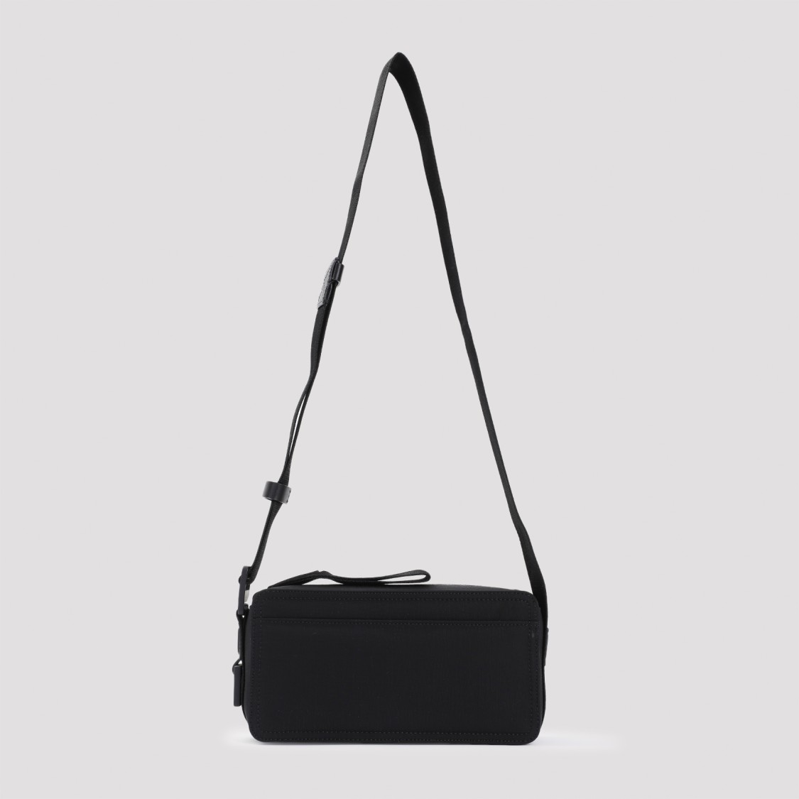 Jacquemus Le Cuerda Horizontal Black Messenger Bag With Logo Lettering Detail In Cotton Man In Black