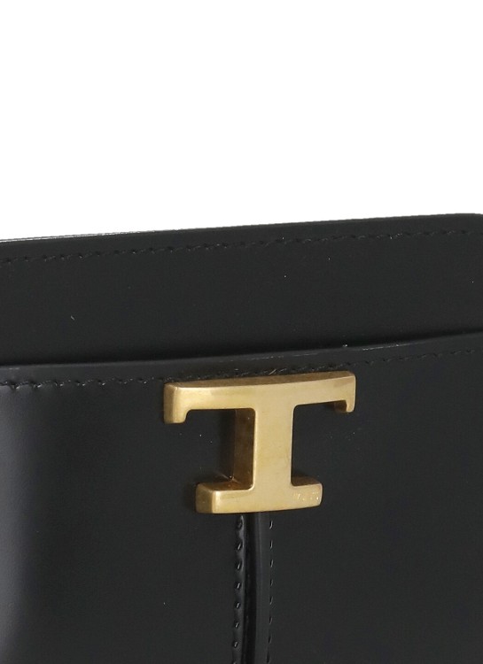 Shop Tod's Leather Card Holder In Black