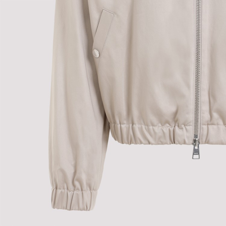 Shop Ami Alexandre Mattiussi Adc Zipped Light Beige Cotton Jacket In Neutrals
