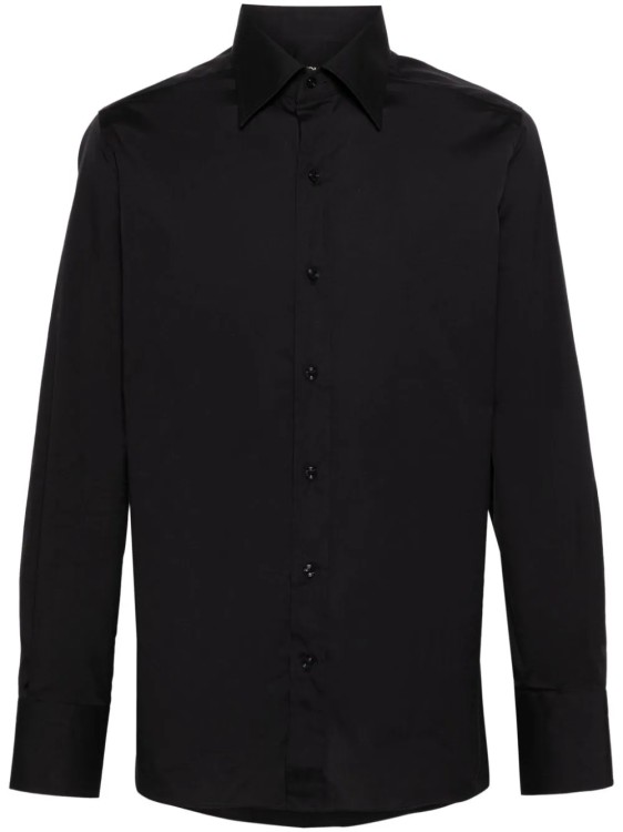 Tom Ford Poplin Slim Fit Shirt In Black