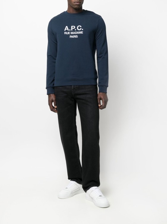 Shop Apc Blue Cotton Sweatshirt