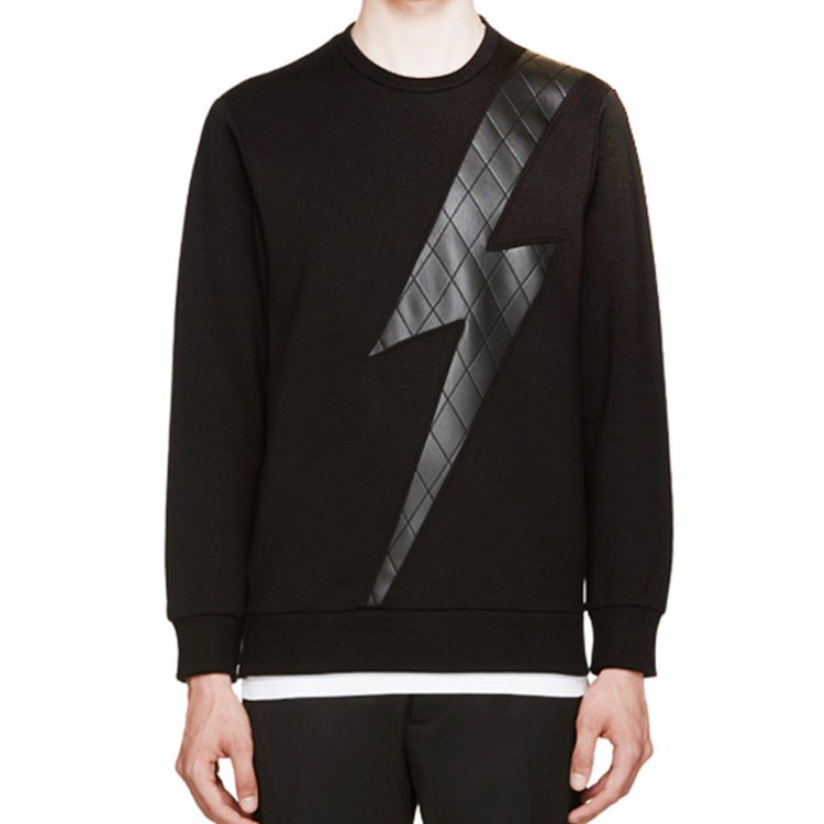 Shop Neil Barrett Black Flash Design Sweatshirt