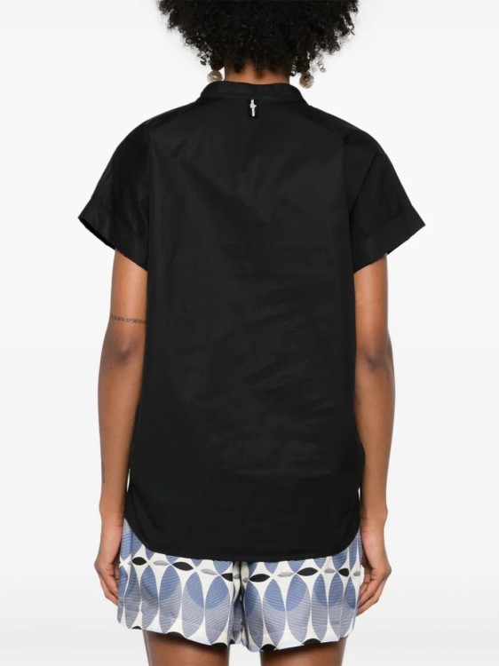 Lorena Antoniazzi Gathered Poplin Blouse In Black