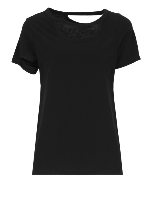 Yohji Yamamoto Cut-out Cotton T-shirt In Black