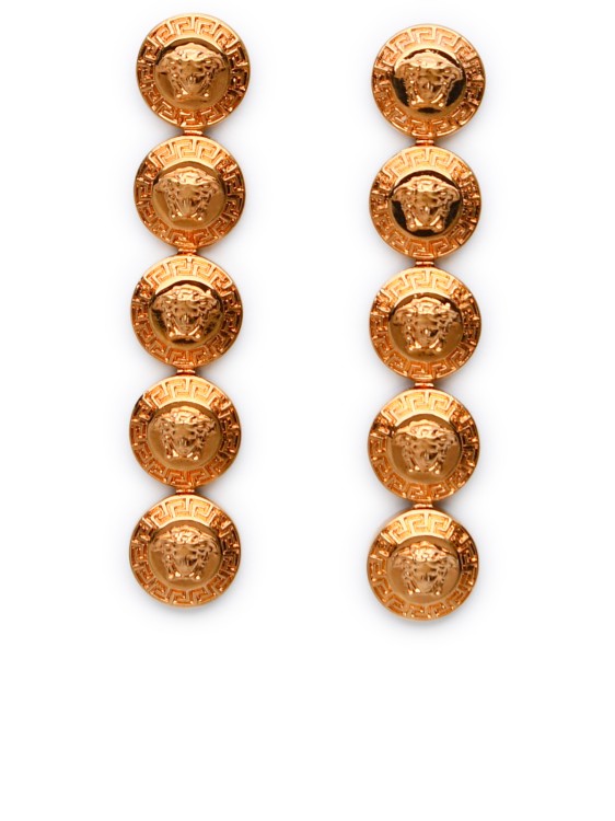 Shop Versace Tribute Medusa' Gold Metal Pendant Earrings In Not Applicable