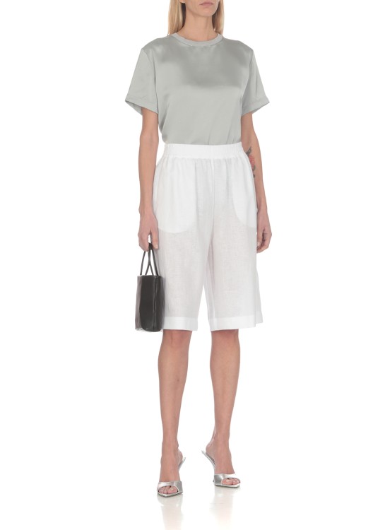 Shop Fabiana Filippi Linen Bermuda Shorts In White